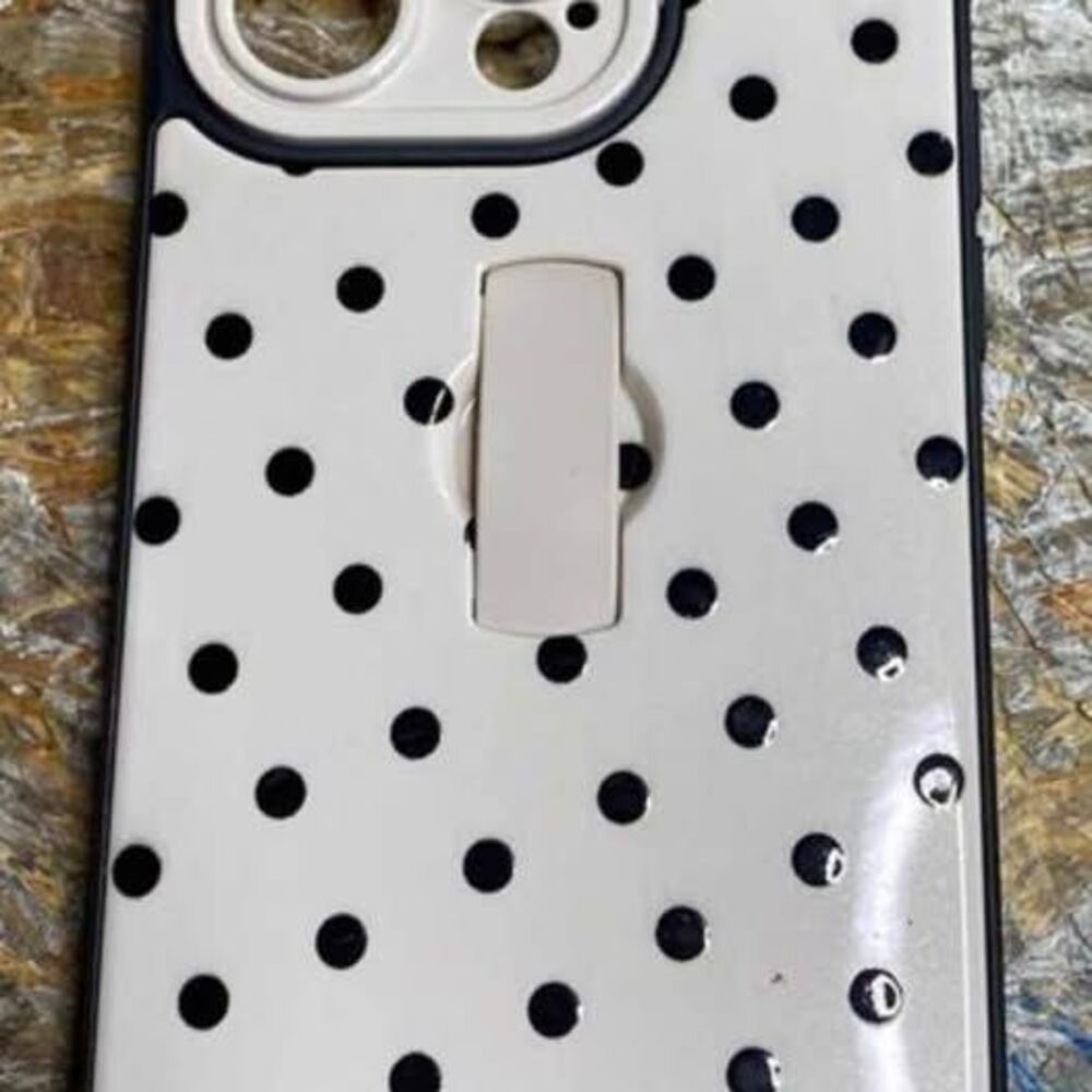 Polka Dot iPhone 14 Pro Max Case with Hand Strap Kickstand KANGHAR